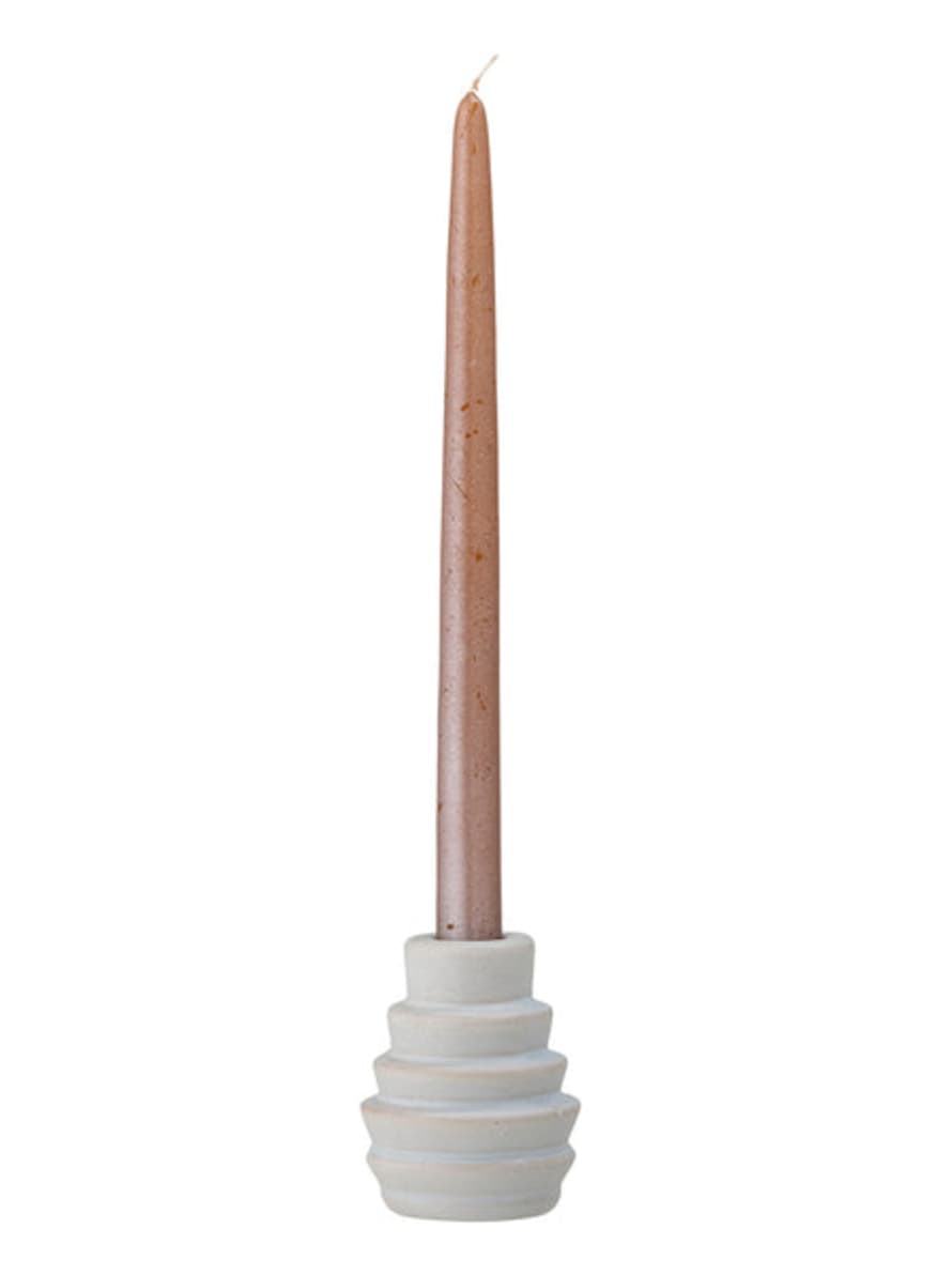 Bloomingville Emin Stoneware Candle Holder In Nordic White