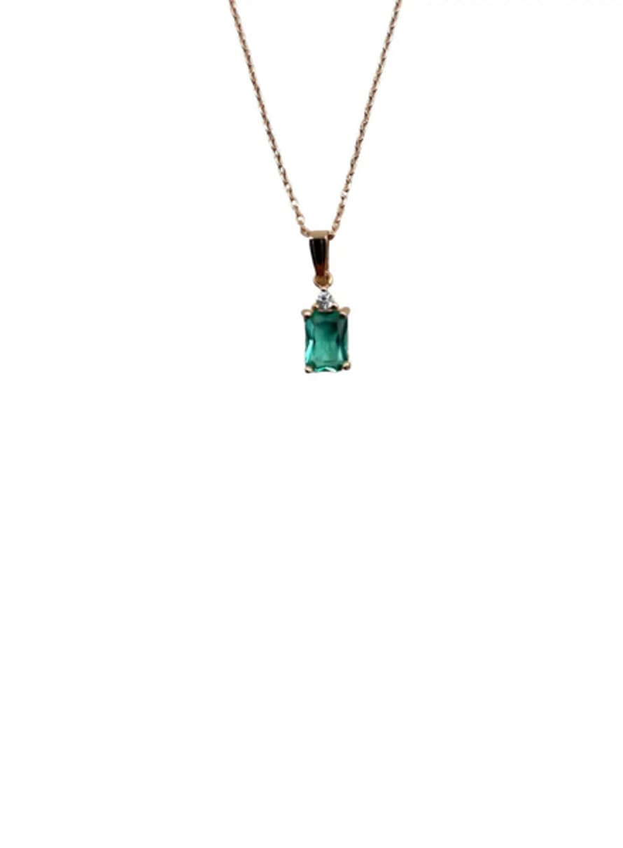 sixton Grey Square Jewel Drop Necklace