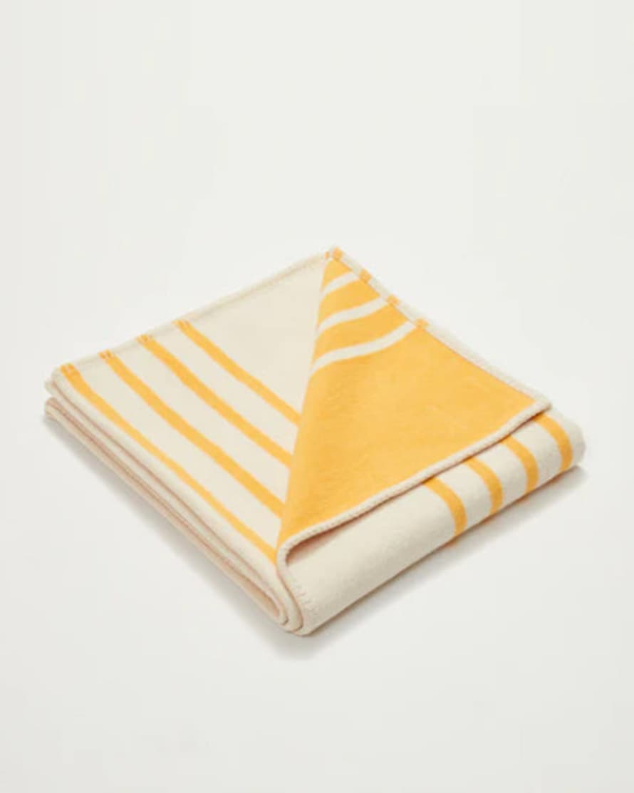 Atlantic Blanket Recycled Cotton Yellow Stripe Blanket