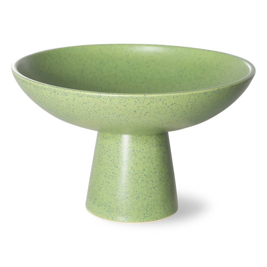 HK Living The Emeralds: Ceramic Bowl on Base M,  Pistachio