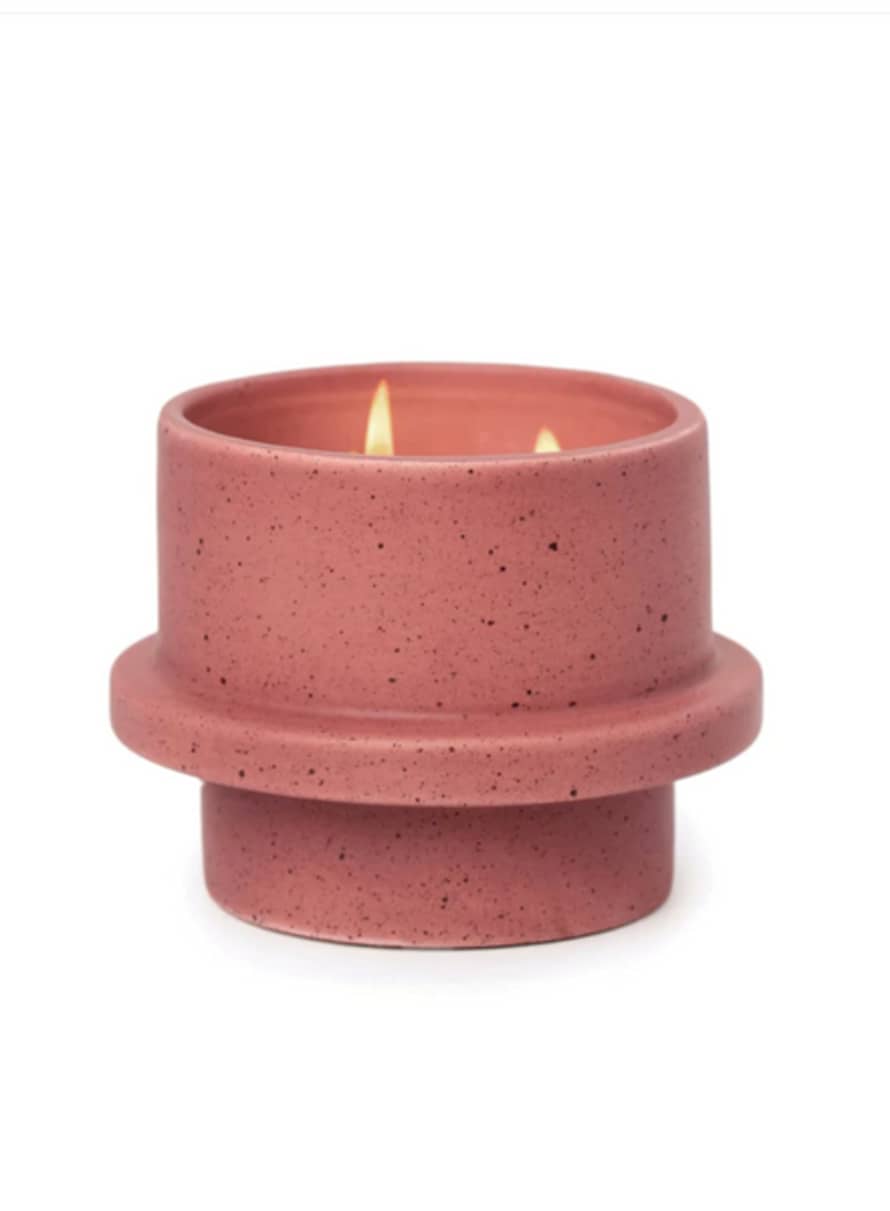 Paddywax Folia Matte Speckled Ceramic Candle In Saffron Rose