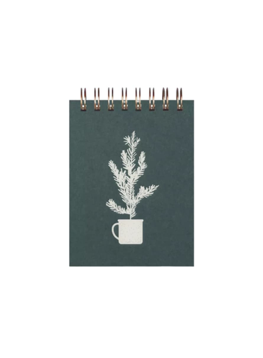 Ruff House Pine Tree Mini Jotter In Forest Green