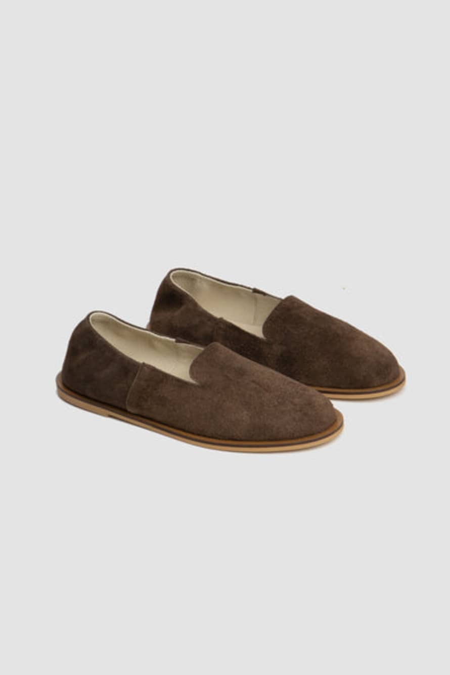 Still By Hand Leather Slip On Shoes Brown