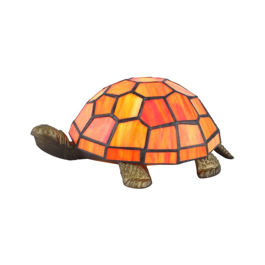 Norrsken Design Tiffany Turtle Table Lamp Red/Yellow