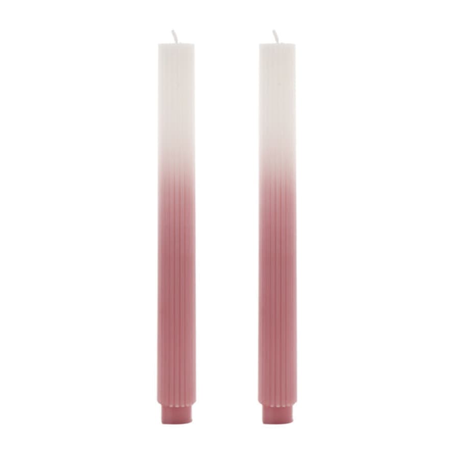 bon bon fistral Pink White Ombre Diner Candles - Set Of 2