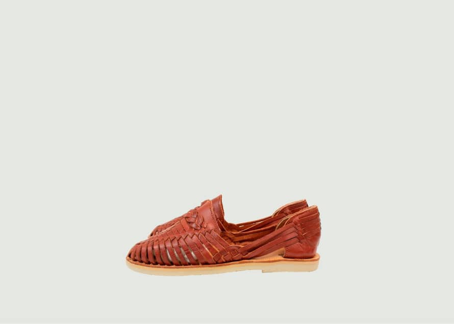 Mapache Alegre Leather Braided Flat Sandals