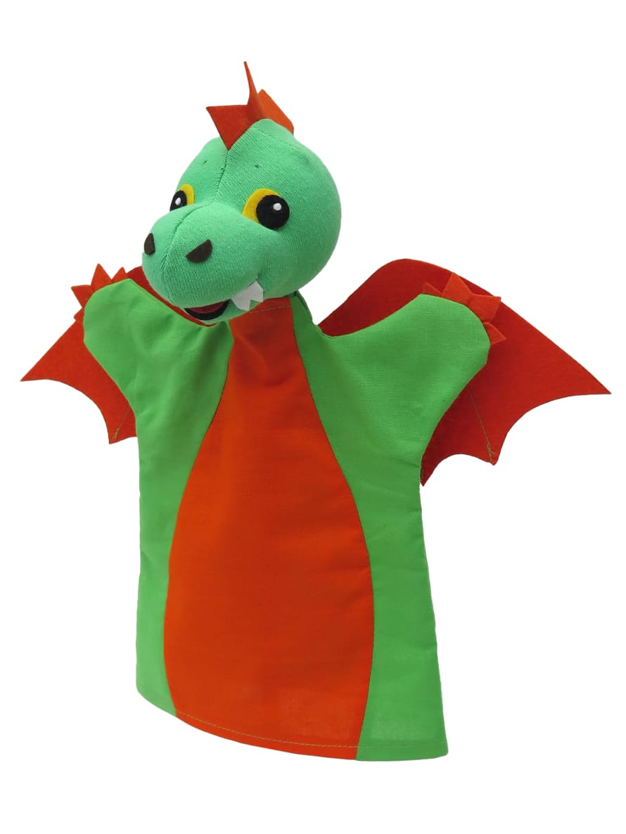 Bass & Bass Hand Puppet Dragon 27cm Made in Europe Vintage Toy
