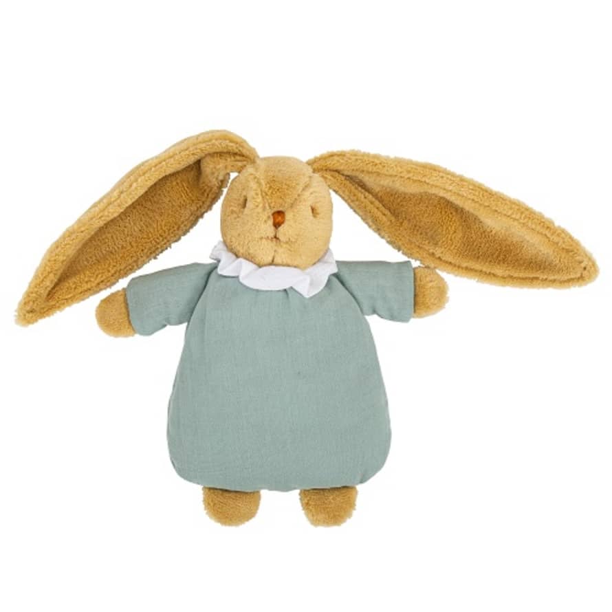 Trousselier Soft Bunny Fluffy with Rattle 20Cm - Celadon Green Organic Cotton