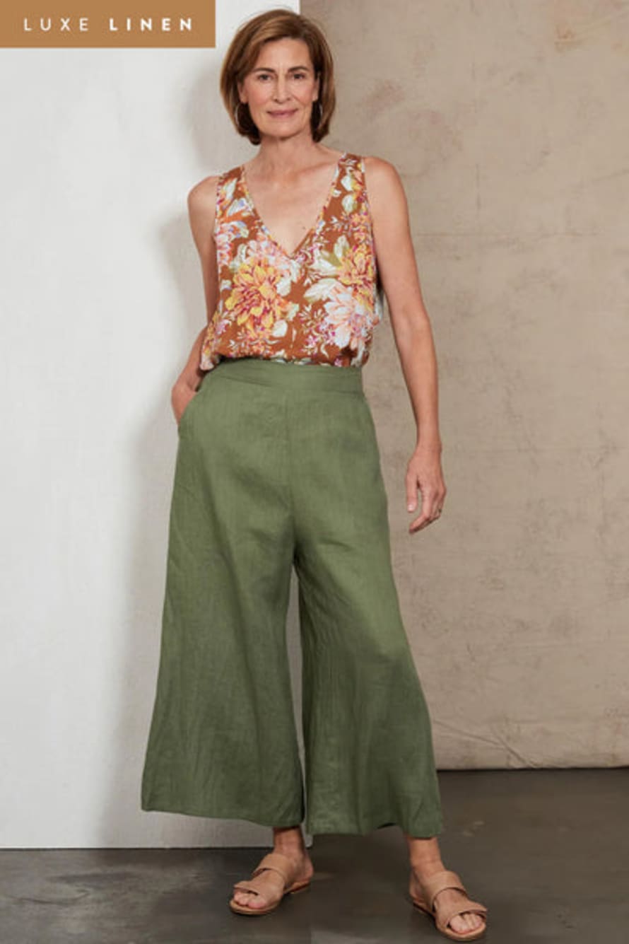 Eb & Ive Indica Crop Pant In Fern