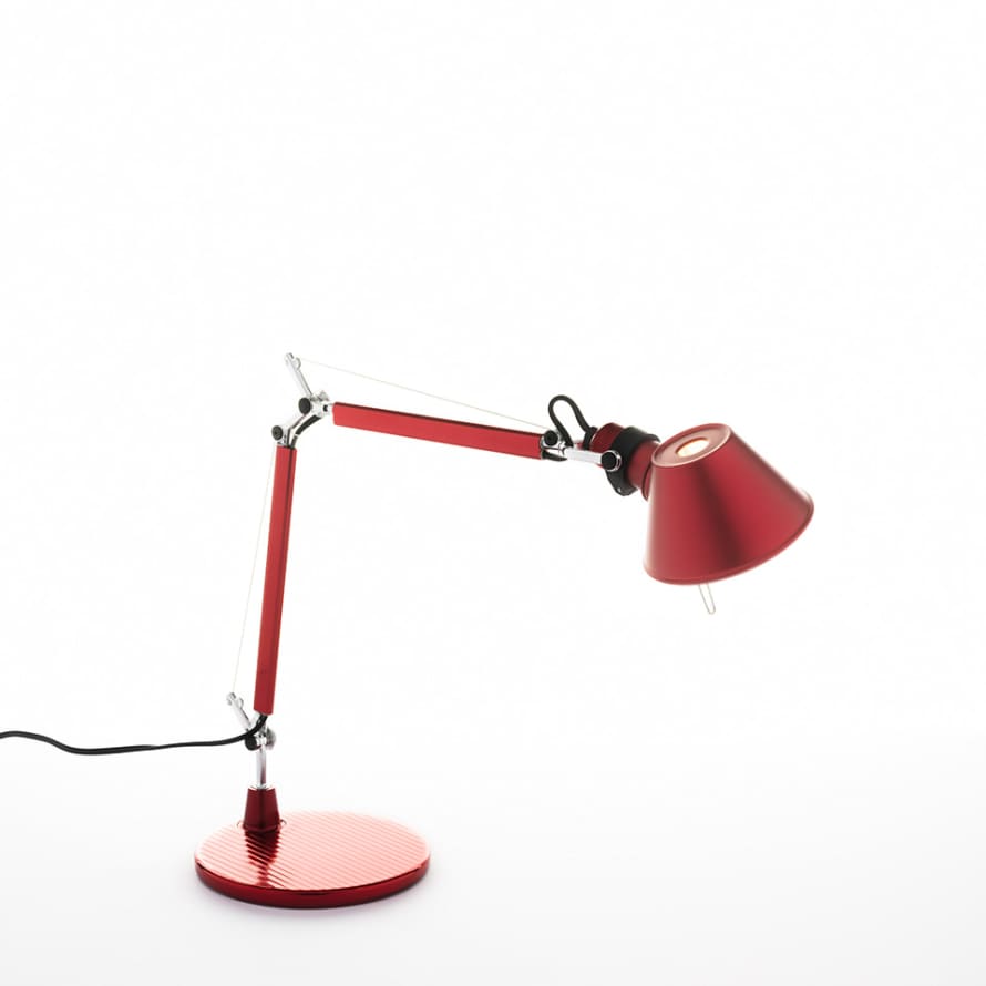 artemide Tolomeo Micro Table Anodized Red - Body Lamp + Base