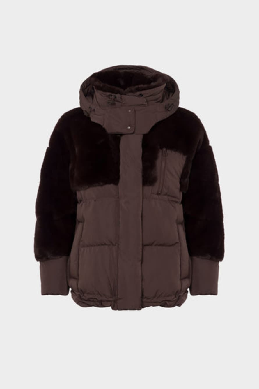 Urbancode Dark Oak Puffer Hooded Jacket