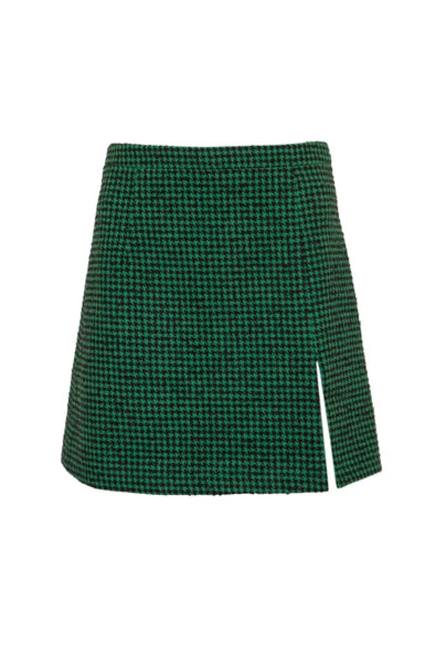JOVONNA Green Bisma Checked Mini Skirt 