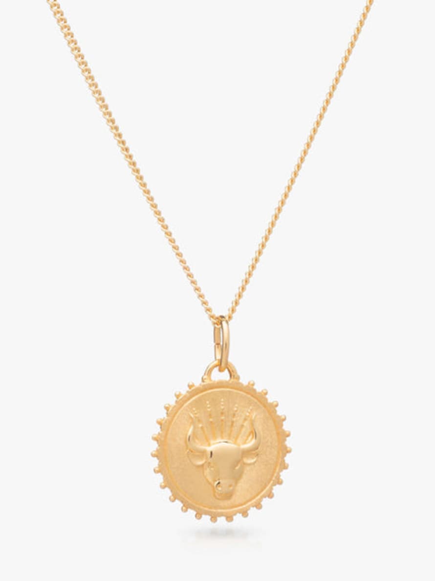 Rachel Jackson Gold Taurus  Zodiac Art Coin Necklace