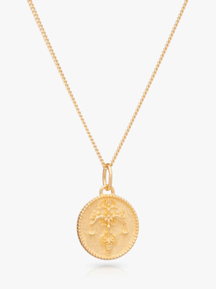 Rachel Jackson Gold Libra Zodiac Art Coin Necklace