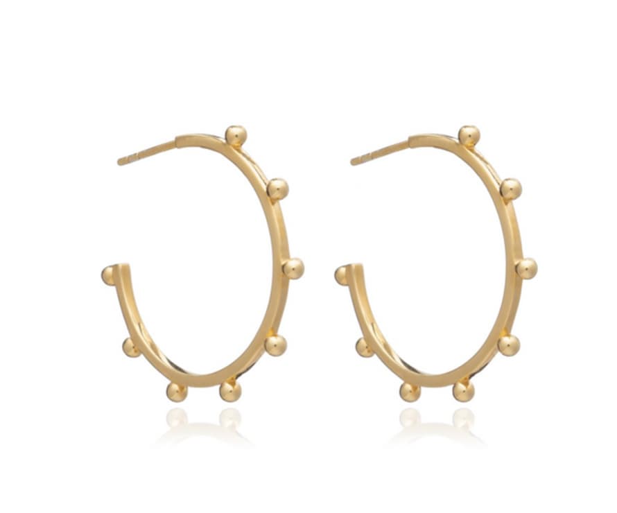 Rachel Jackson Jewellery Large Punk  Gold Hoop Earrings  