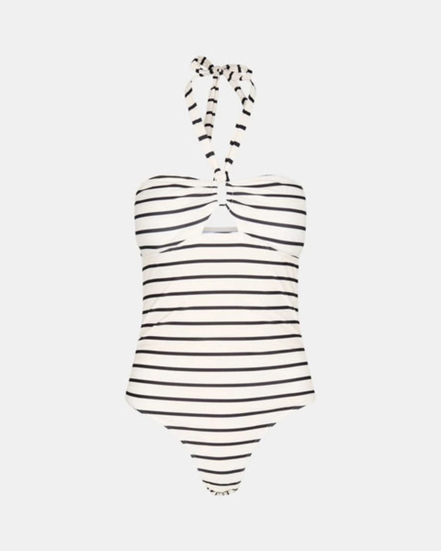 SOFIE SCHNOOR Swimsuit - Black & White Stripes