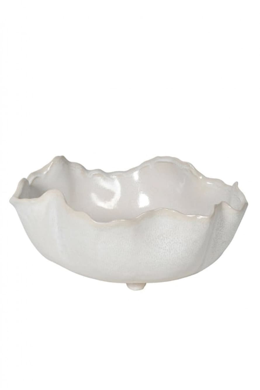 The Home Collection Large White Wavy Bowl