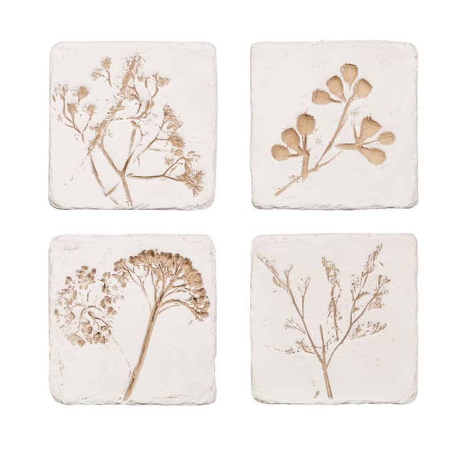 Sass & Belle  Set of 4 Flower Imprint Coasters