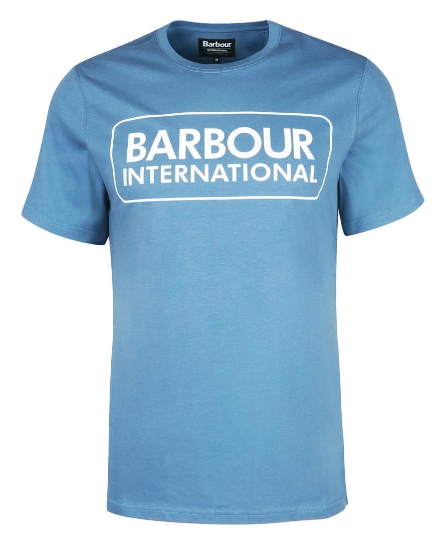 Barbour International Essential Large Logo T-shirt Blue Horizon