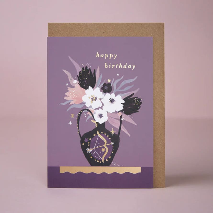 Sister Paper Co Vase Zodiac Birthday Card