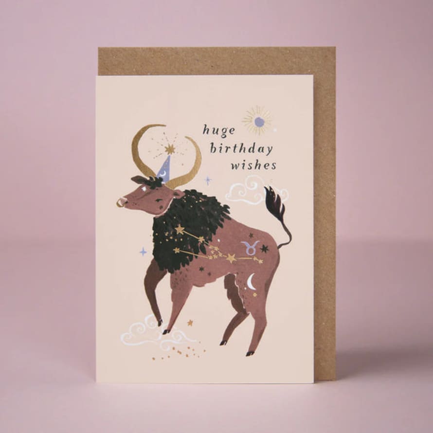 Sister Paper Co Bull Zodiac Birthday Card