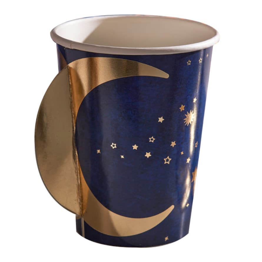 Ginger Ray Navy & Gold Pop Out Moon Eid Paper Cups