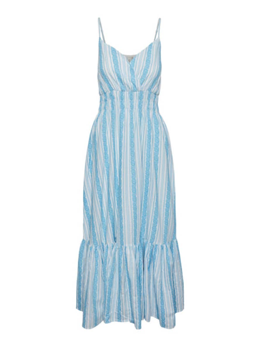 Y.A.S Ankle Length Dress In Stripes and Floral Design
