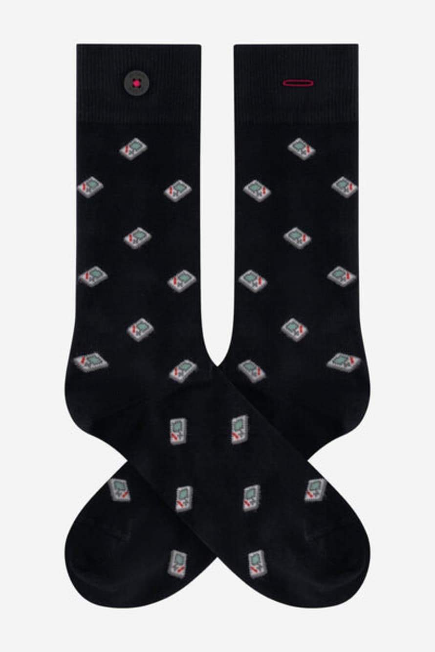 A-dam Game on Anthracite Socks