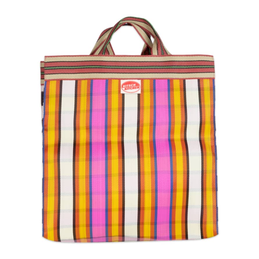 Kitsch Kitchen Pink Stripes Shopper Bag