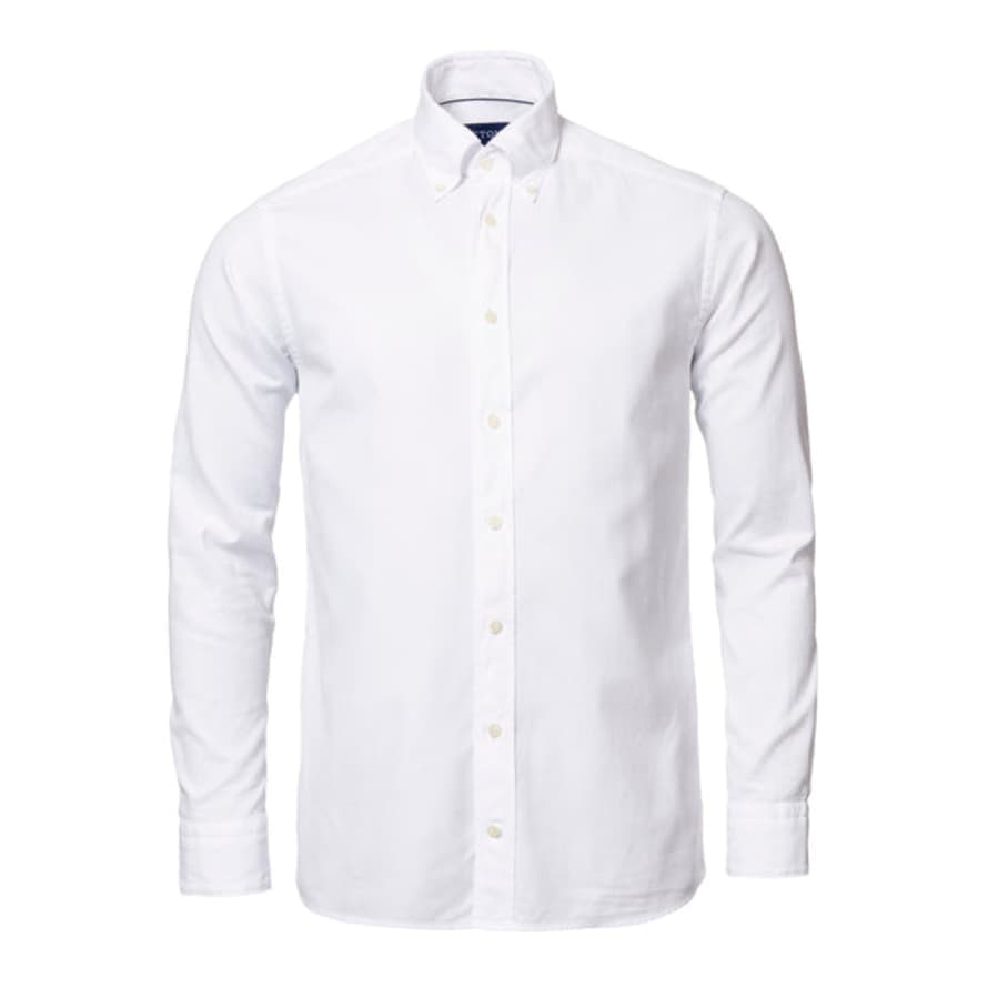 ETON White Contemporary Fit Royal Oxford Shirt with Button Down Collar