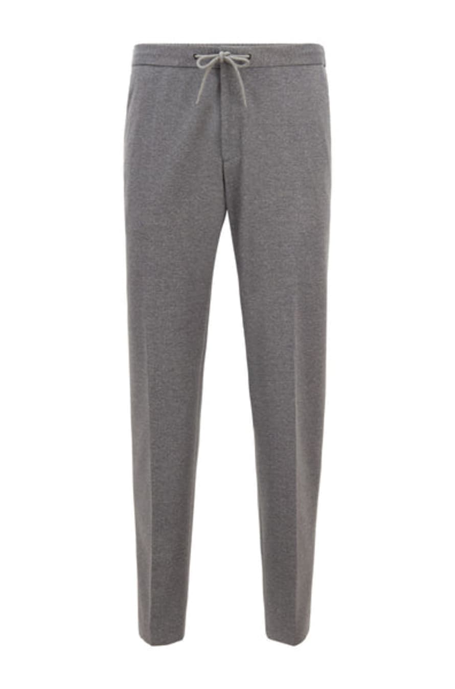 Hugo Boss Silver Grey Micro Patterned Slim Fit Trousers