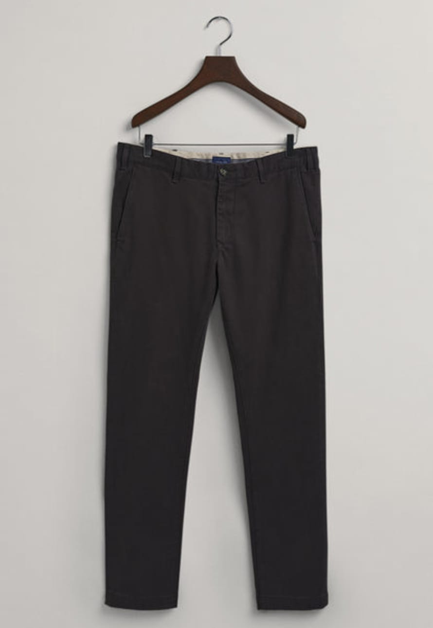 Gant Dark Graphite Hallden Slim Fit Comfort Super Chinos Pants