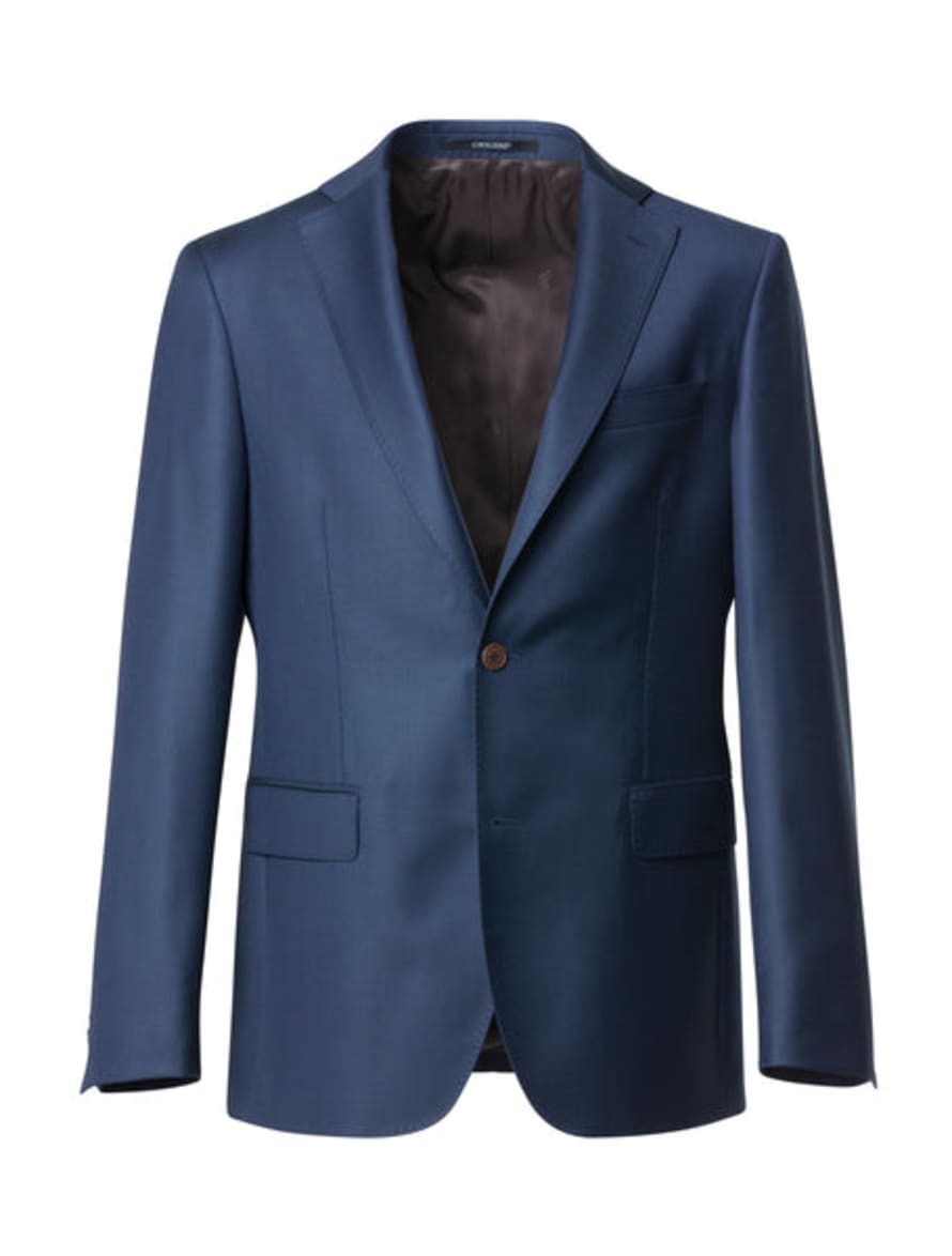 CAVALIERE Navy Blue Slim Fit Suit Jacket