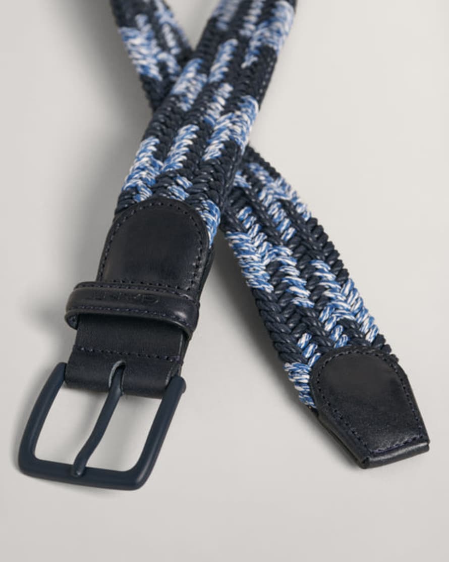 Gant Evening Blue Contrast Braided Belt