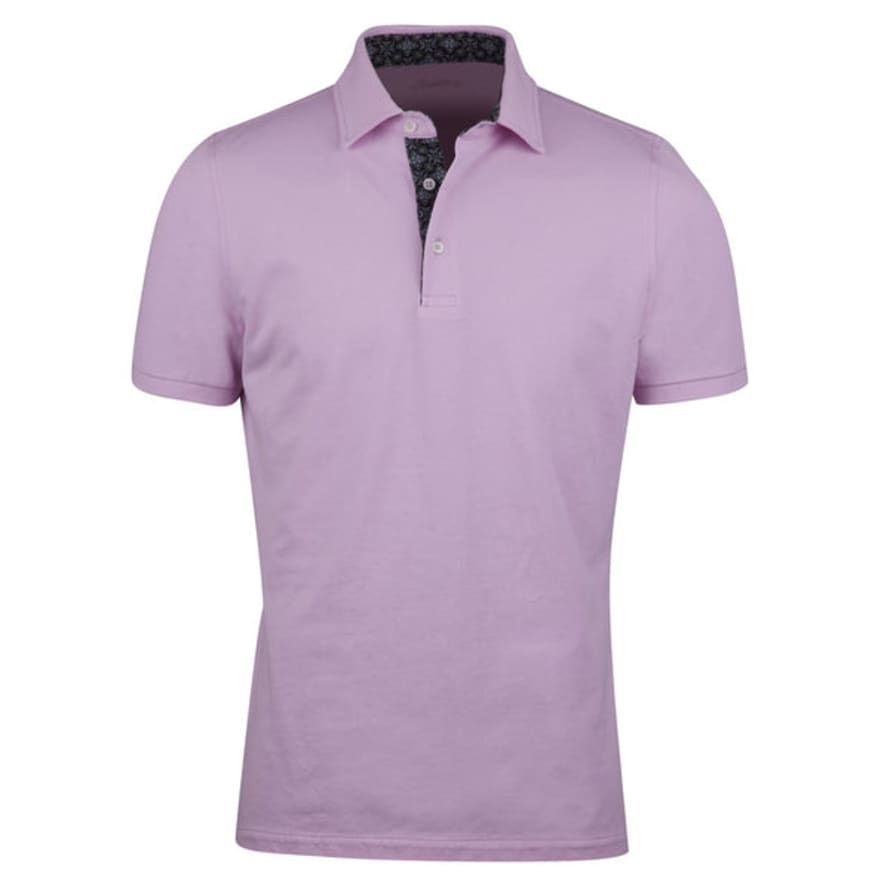 Stenstroms Pink Contrast Trim Polo T Shirt