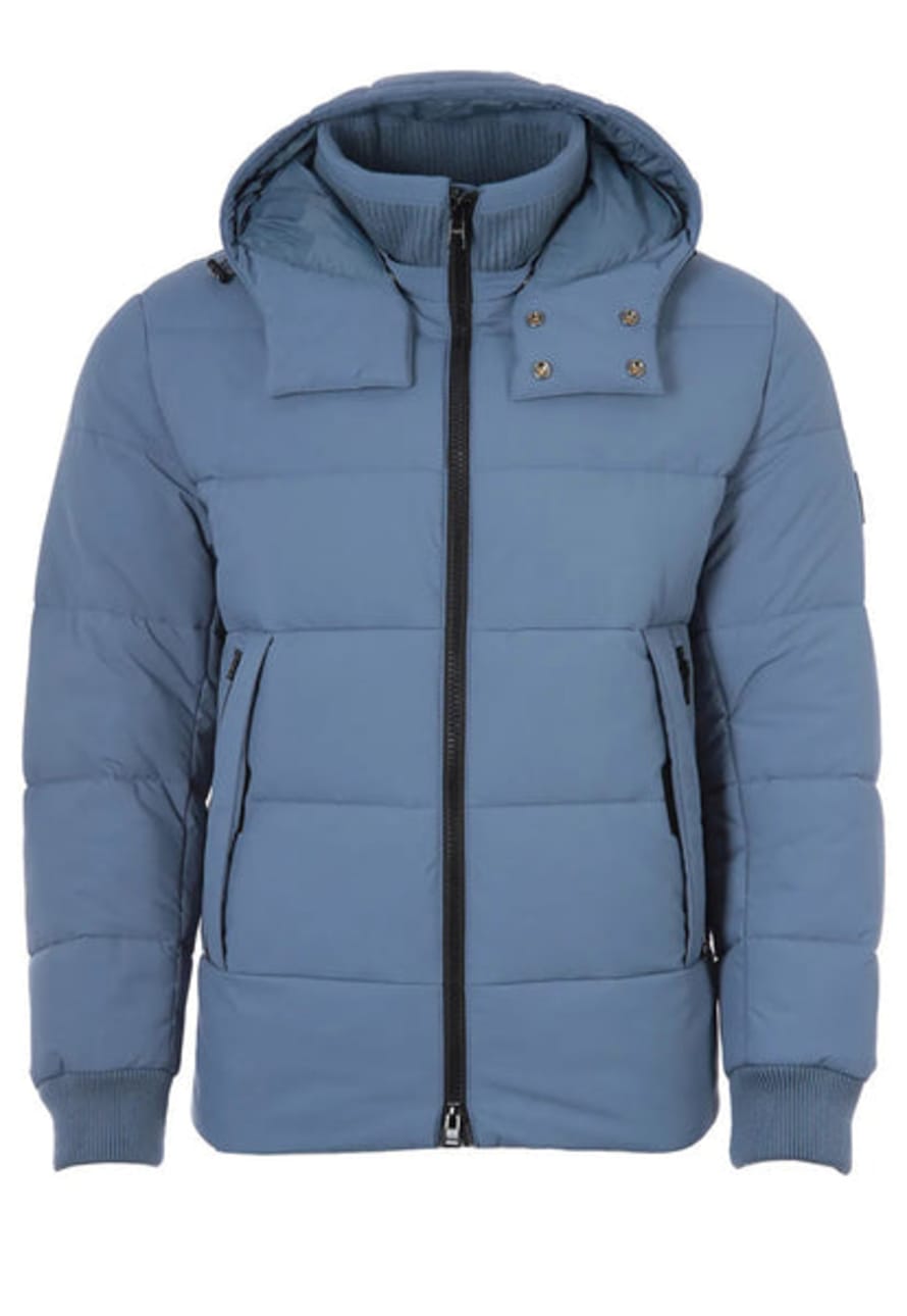 Hugo Boss Bright Blue Water Repellent Detachable Hood Padded Jacket