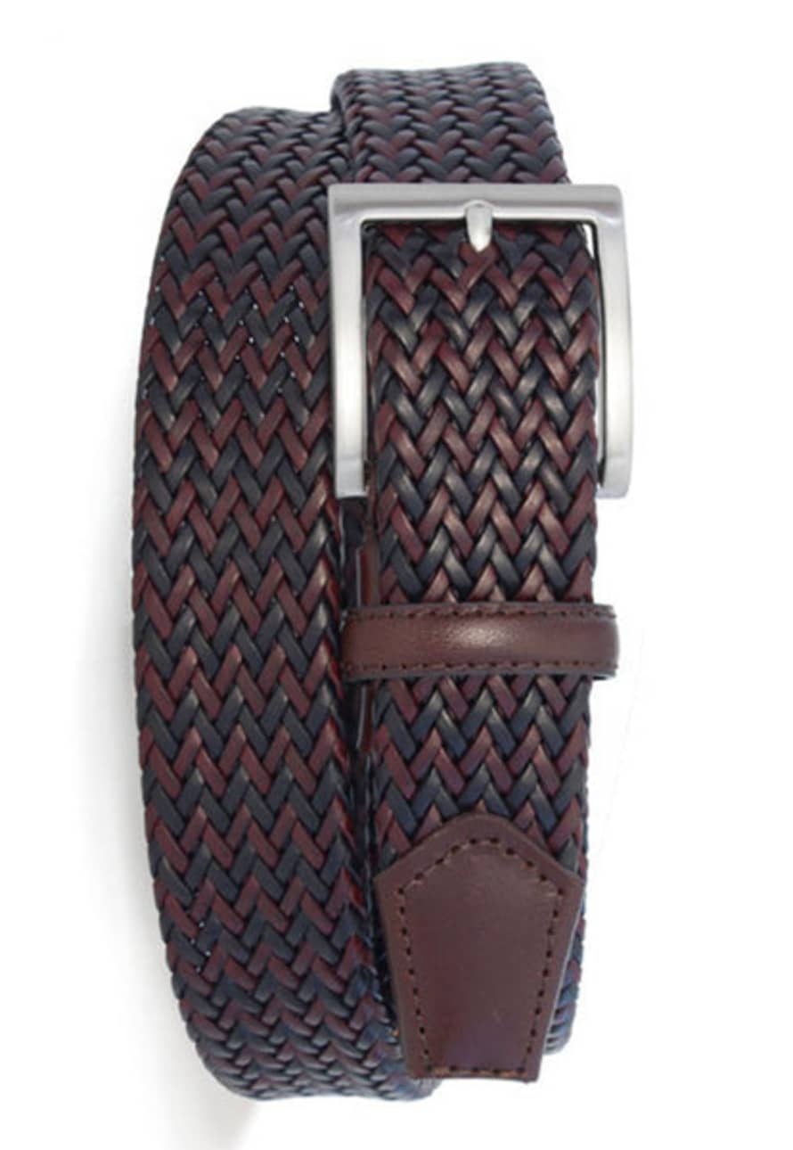 Robert Charles Belts 35mm Black and Brown Leather Woven Belt