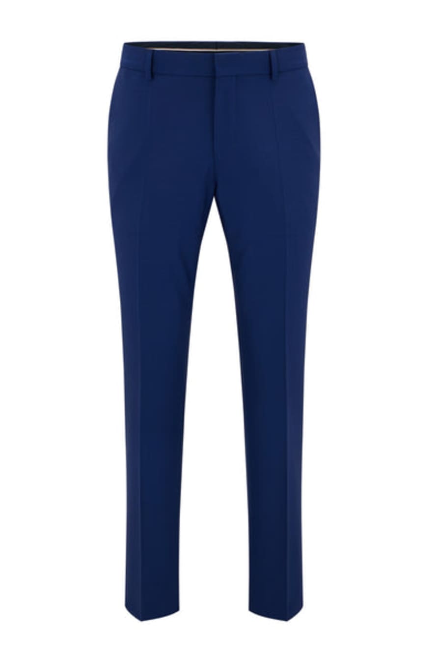Hugo Boss Blue Stretch Virgin Wool  Slimfit Suit Trousers