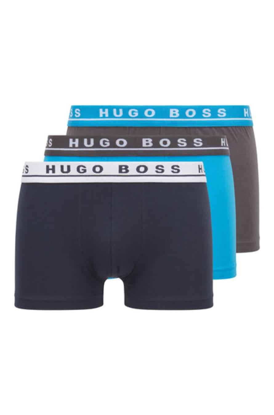 Hugo Boss Pack of 3 Stretch Cotton Trunks with Logo Waistband