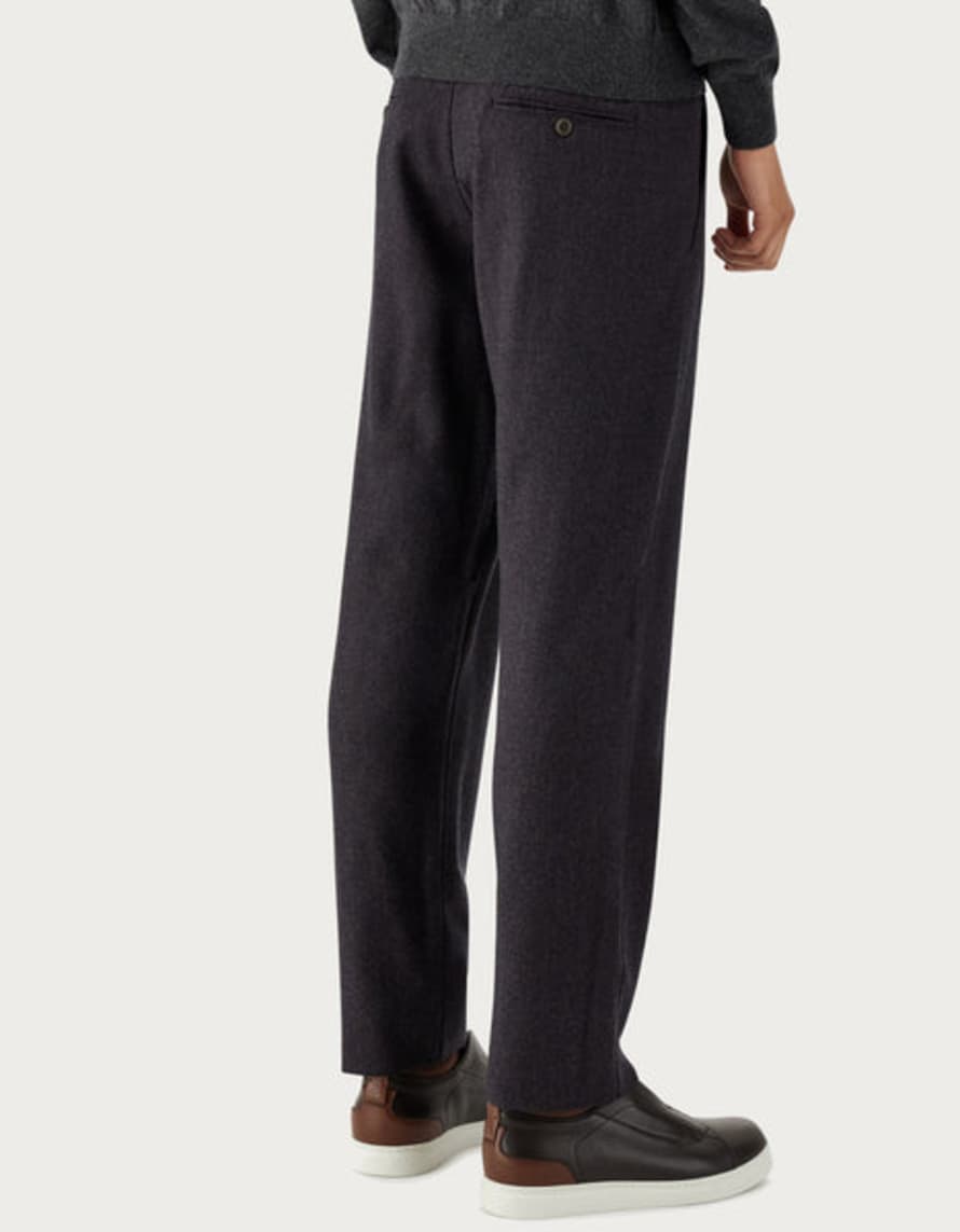 Canali Burgundy Impeccable Wool Smart Casual Trousers