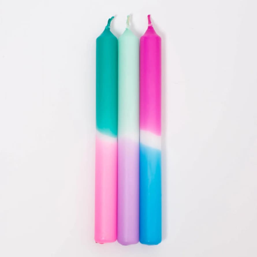 Pink Stories | Dip Dye Neon Candle | Northern Lights