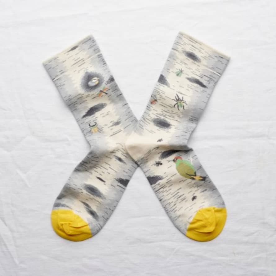 Bonne Maison Natural Insect Printed Socks