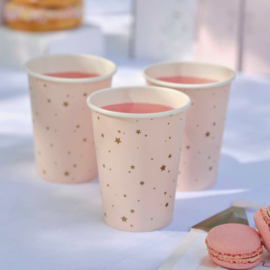 Ginger Ray Pink And Gold Star Paper Party Cups