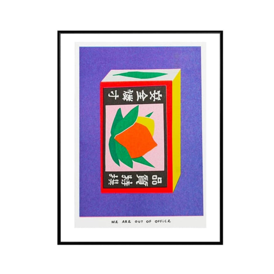 We are out of office  Print Risograph Japanese Matchstick Box