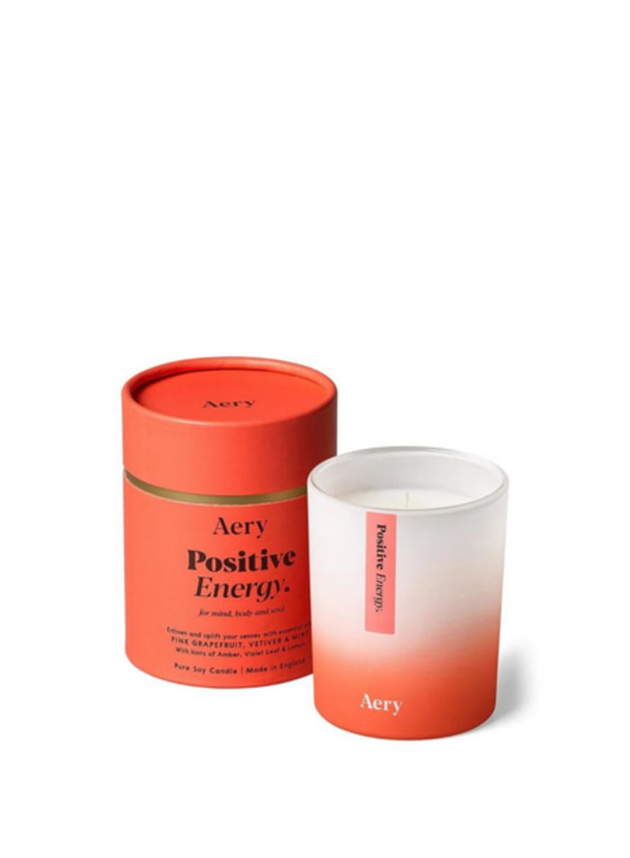Aery Positive Energy Scented Candle - Pink Grapefruit Vetiver & Mint