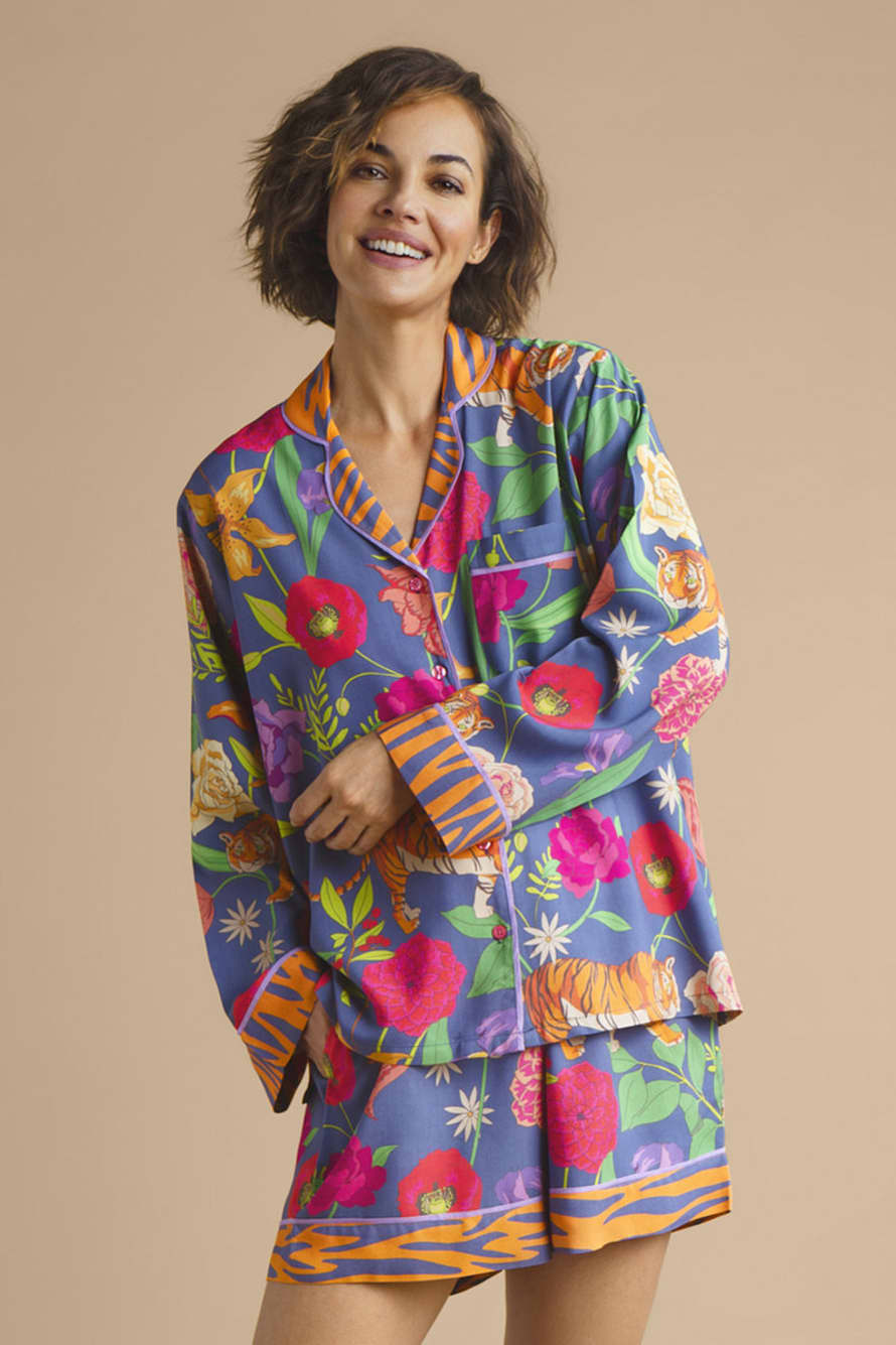 Powder Designs Powder Designs Floral Tiger Face Supersoft Summer Pyjamas L