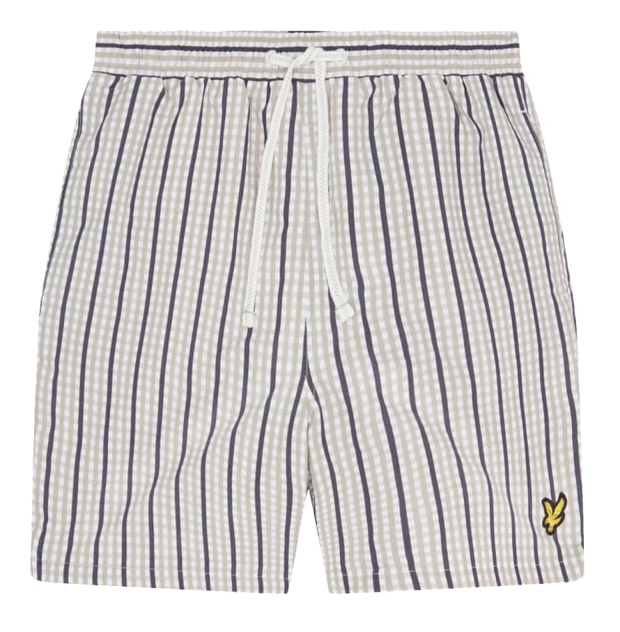 Lyle and Scott Plain Gingham Swin Shorts Cold Grey