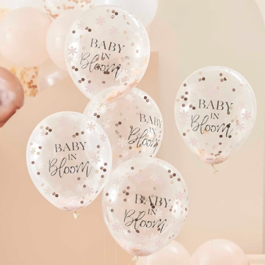 Ginger Ray Rose Gold Baby Shower Confetti Balloons
