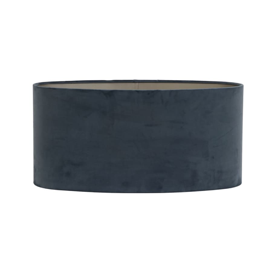 Light & Living 58cm Dusty Blue Velour Cylinder Lampshade