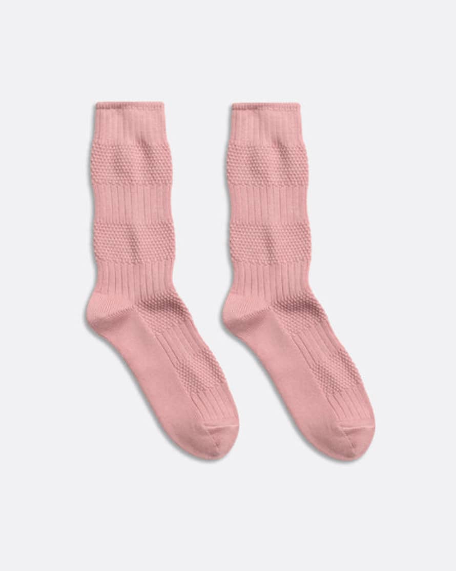 Far Afield Deauville Mauve Textured Stripe Socks
